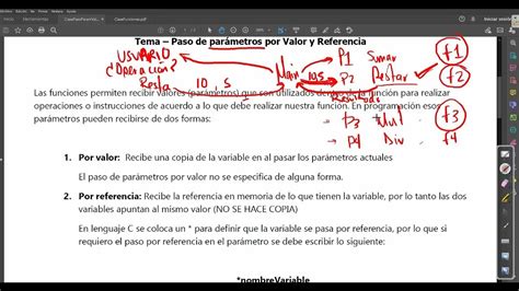 Paso De Parámetros Por Valor Y Referencia Teoría Y Ejemplo Youtube