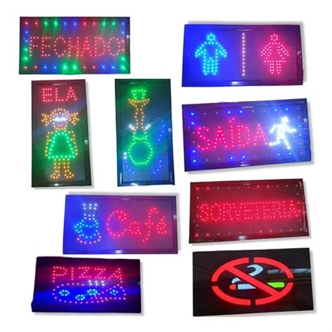 Placa Painel Letreiro Led Luminoso Diversos Modelos