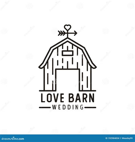 Wedding Barn Logo Vintage Retro Rustic Barn Logo Design Stock Vector