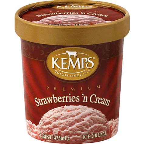 Kemps® Strawberries 'n Cream Premium Ice Cream 1 pt. Tub | Fruit ...