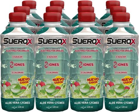 SUEROX 12 pack Hidratante y Tropical con 8 Iones sabor Sábila 630 ml c