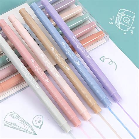 Marker Double Headed Boxed Morandi Color Highlighter Notebook Pen Wj