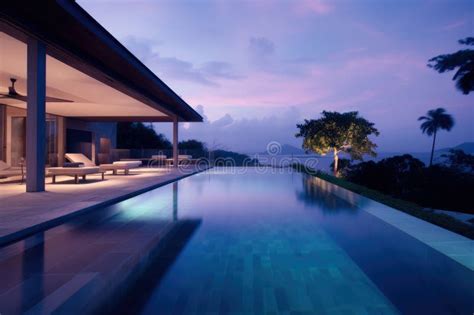 Modern Tropical Island Villa Home With Infinity Swimming Pool At