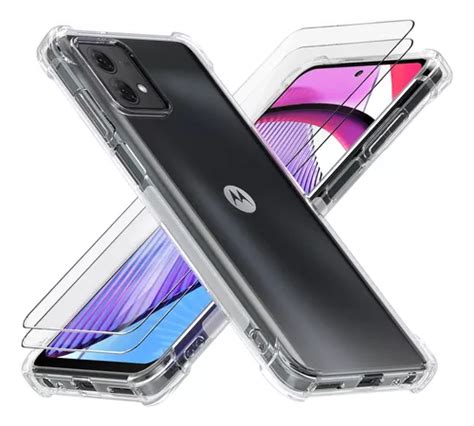 Case Silicona Transparente Para Moto G84 Funda 2 Micas Meses sin interés