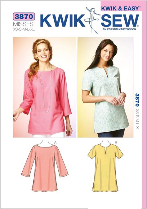 Amazon Kwik Sew K3870 Tunics Sewing Pattern Size XS S M L XL