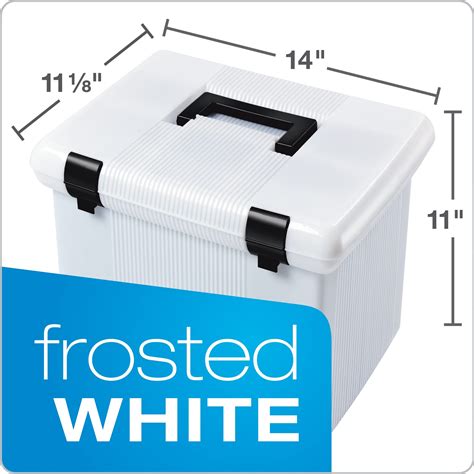 Pendaflex Portable File Box Frosted White Hinged Lid With Double