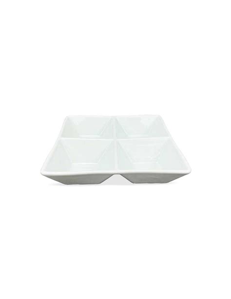 Plato De Ceramica De 4 Compartimientos De 20 X 20 X 4 5 Centimetros De