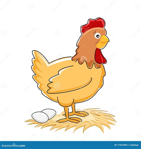 Gallina Con Los Huevos Ilustración Del Vector Ilustración De Coma