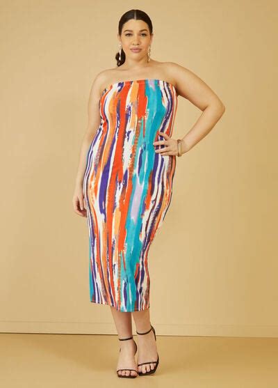 Plus Size Tube Dress Plus Size Midi Dress Plus Size Bodycon Dress Set