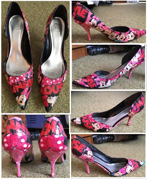 Minnie Mouse heels I made! #minniemouse #disney #diyshoes #modpodge | Heels, Minnie mouse heels ...