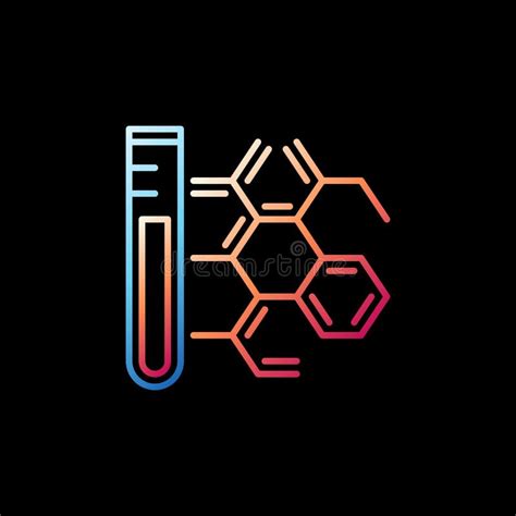 Test Tube With Chemical Compound Vector Colorful Outline Icon Stock Vector Illustration Of