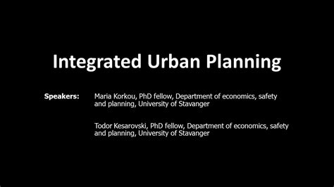 Integrated Urban Planning YouTube