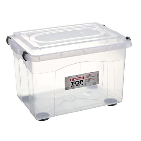 Caixa Organizadora Plástico Transparente 56L 37 1x38 5x56 4 cm Top