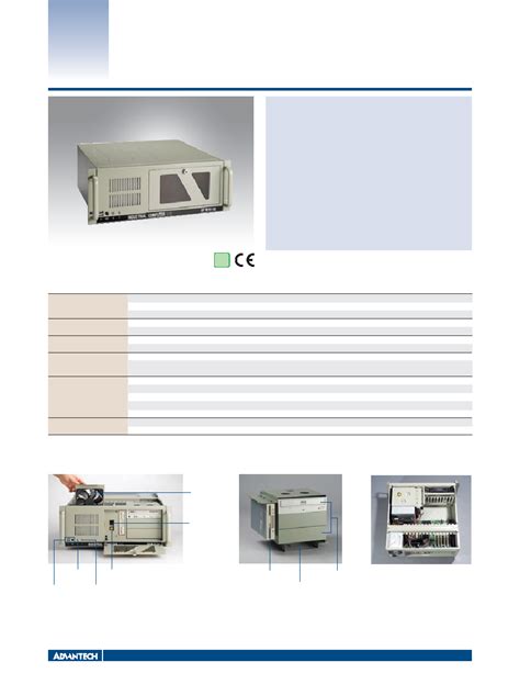 Ipc 510mb 00xbe Datasheet 1 2 Pages Advantech 4u Rackmount Chassis With Front Usb And Ps 2