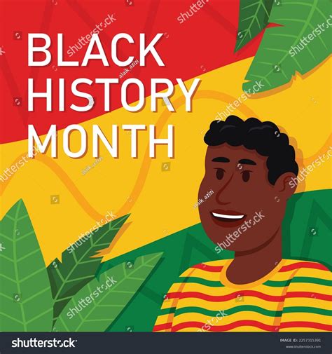 African Male Celebrating Black History Month Stock Vector Royalty Free