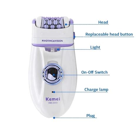 Buy Kemei Km 2668 Lady Body Facial Epilator Rechargeable Shaver Shaving