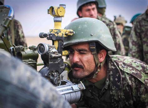 An Afghan National Army Soldier Looks Through The Range Nara And Dvids