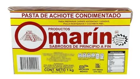 Pasta Para Achiote Artesanal Marca Marín 1kg Yucateco