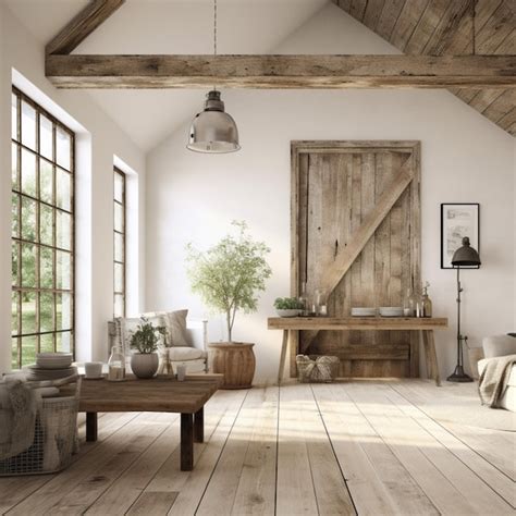 Premium Photo | Farmhouse Interior Design with white background hig