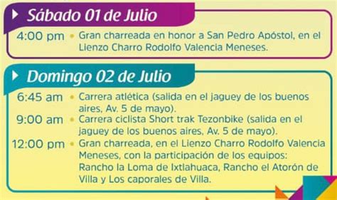 Programa Oficial De La Fiesta Patronal San Pedro Ap Stol Villa De