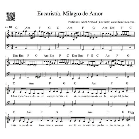 Eucarist A Milagro De Amor Partitura Gratis Notas Acordes Letra Pdf