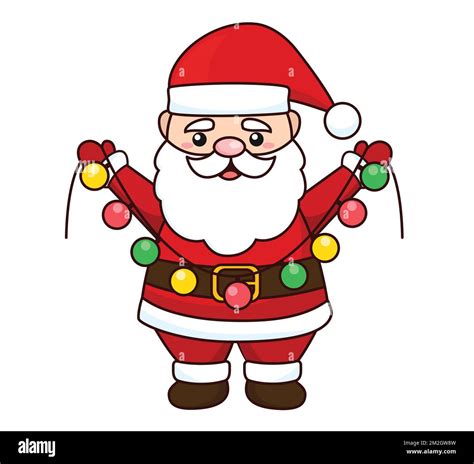 Santa Claus Cartoon Illustration Isolated On White Background Santa