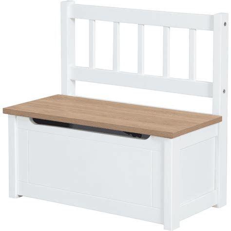 Roba Banc Coffre Enfant Woody Bois Blanc Roseoubleu Fr