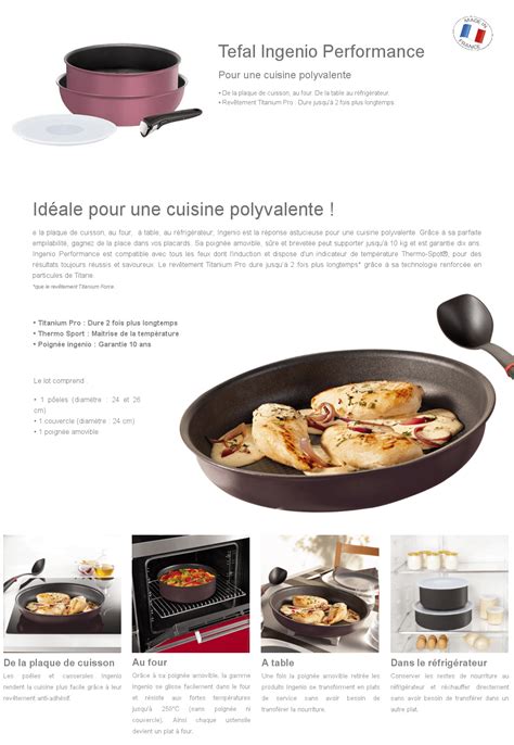 Tefal Ingenio Performance Batterie De Cuisine Pi Ces L Cm