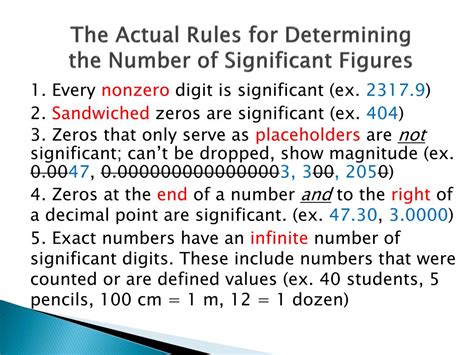 PPT - The Actual Rules for Determining the Number of Significant ...