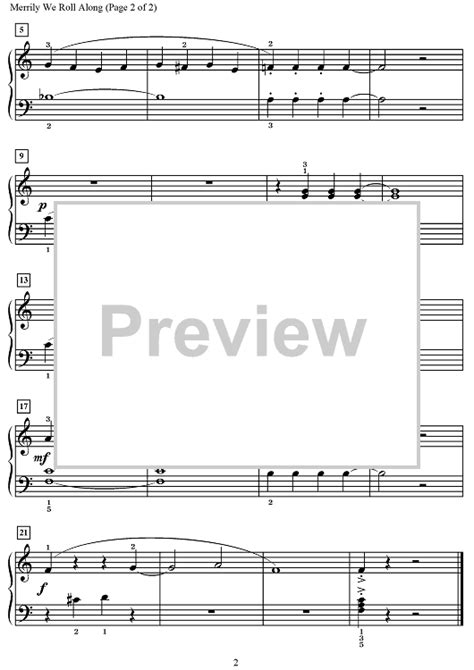 Merrily We Roll Along Sheet Music For Piano Sheet Music Now