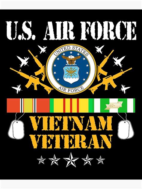 US Air Force Vietnam Veteran USA Flag Vietnam Vet Flag Poster For