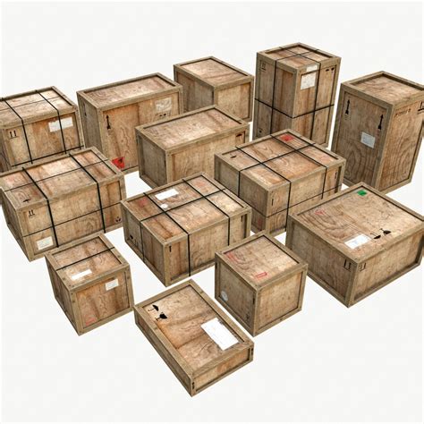 3d Model Old Wooden Cargo Crates Pbr Vr Ar Low Poly Cgtrader