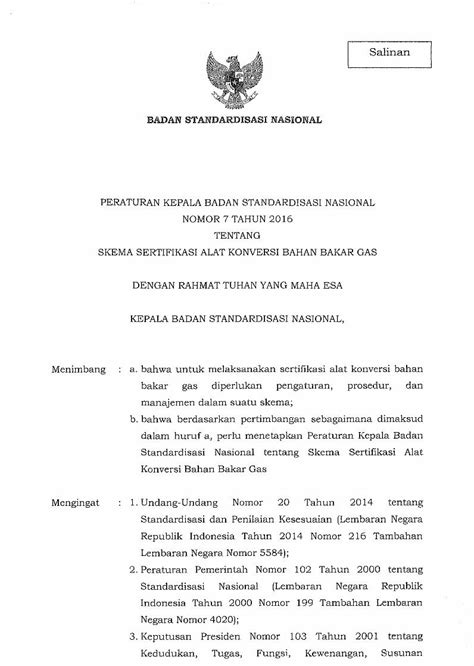 Pdf Peraturan Kepala Badan Standardisasi Nasionaljdih Bsn Go Id