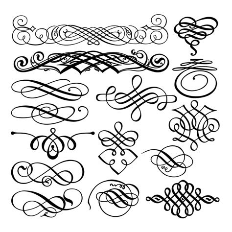 Collection of decorative flourishes | CRAFTSMANSPACE