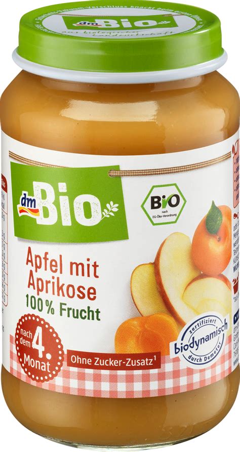 DmBio Apfel Mit Aprikose Nach Dem 4 Monat Demeter 190 G Dauerhaft