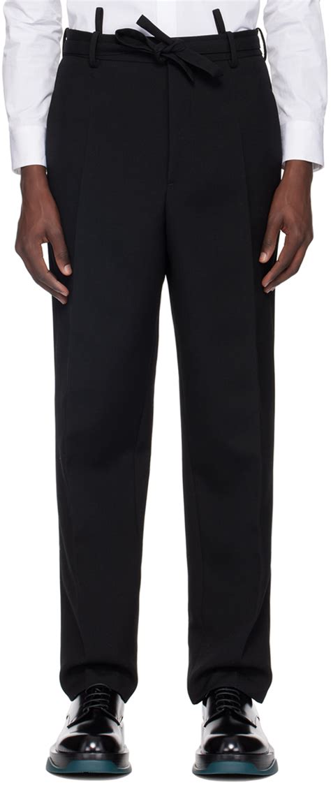 Pantalon étagé noir Jil Sander en solde