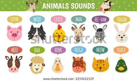 Farm Animals Making Sounds Set Cartoon Stock Vector (Royalty Free ...