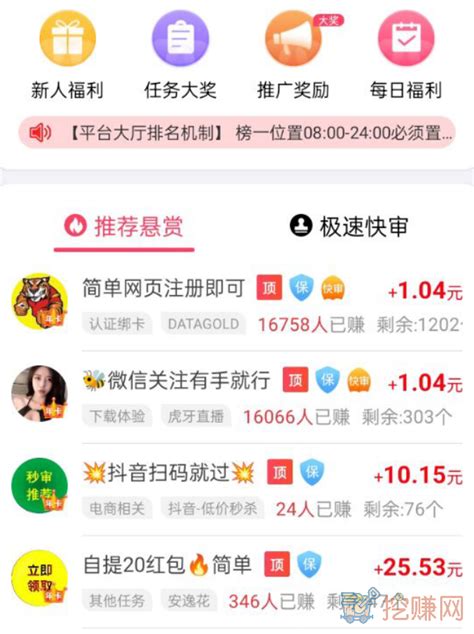 十大悬赏任务平台排行榜（热门悬赏任务赚钱app）—挖赚网