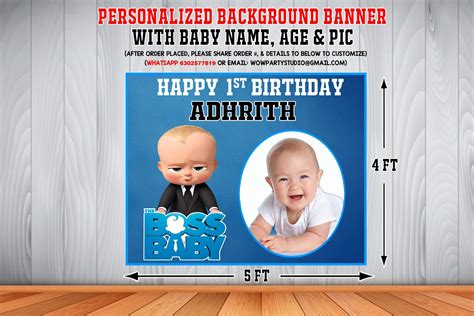 Buy WoW Party Studio Personalized Boss Baby Theme Party Happy Birthday