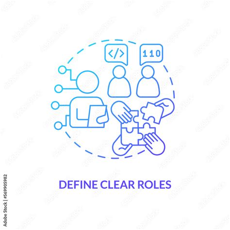 Define clear roles blue gradient concept icon. Job position description ... 