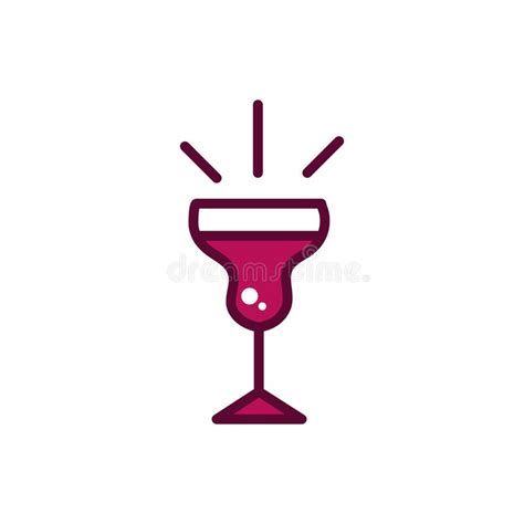 Wine Glass Celebration Drink Beverage Icon Line And Filled Stock Vector