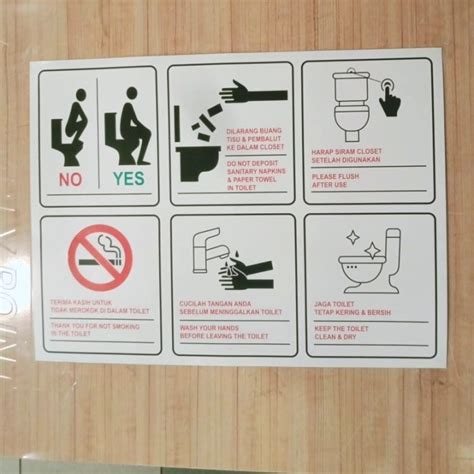 Jual Berkualitas Sign Sticker K3 Rambu Cara Penggunaan Toilet 30X40Cm