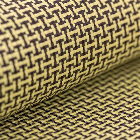 F Coova K Yellow Kevlar Carbon Fiber Fabric Cloth H Pattern Used