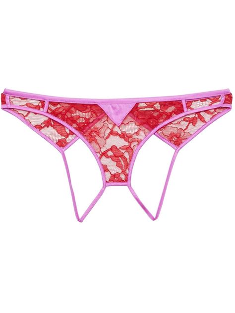 Fleur Du Mal Magnolia Lace Ouvert Panty Farfetch