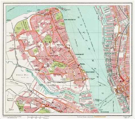 An Old Map Of The Wallasey Area Liverpool In 1928 As An Instant