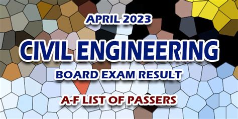 Civil Engineering Board Exam Result April 2023 A F List Of Passers