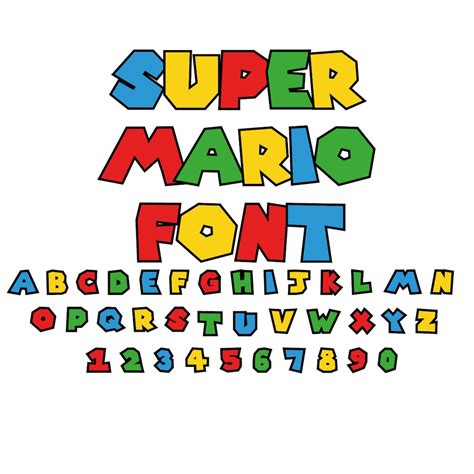 Mario Font Svg Mario Font Png Super Mario Alphabet Svg Etsy Denmark