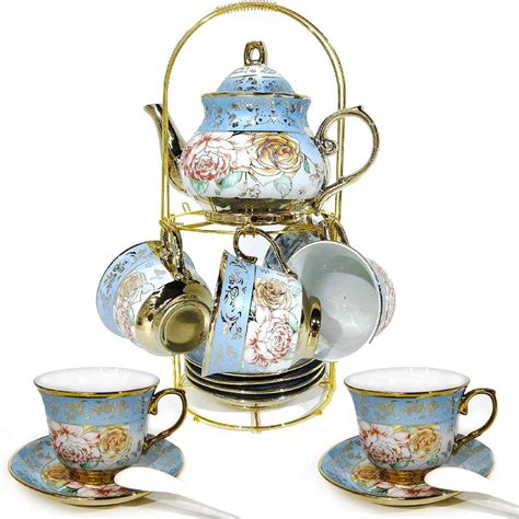 DaGiBayCn 20 PCS Tea Set Ceramics Tea Set Afternoon Tea Set Adult Tea