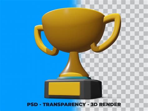 Premium Psd 3d Gold Trophy With Transparency Render Modeling Premium Psd