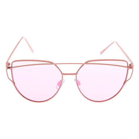 Pink Mirrored Cat Eye Sunglasses Claires